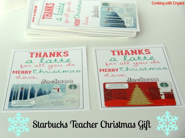starbucks teacher christmas gift