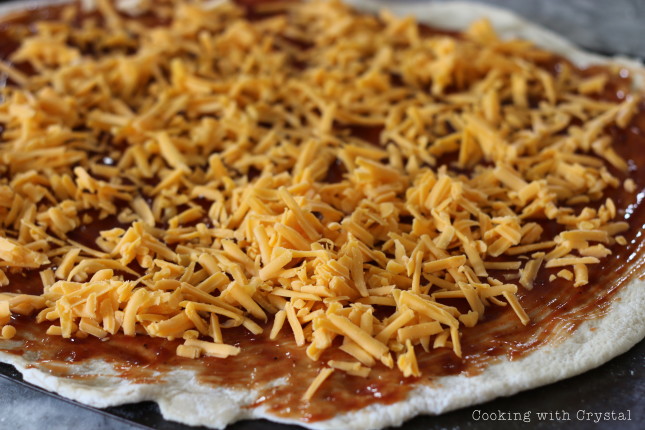 bbq chicken pizza+cooking with crystal