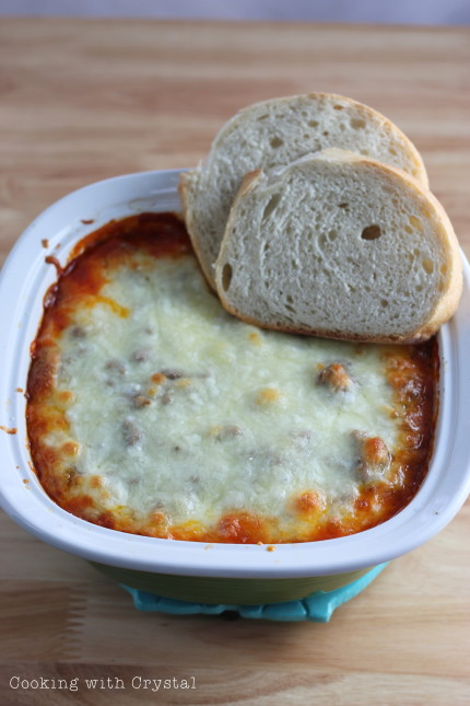 lasagna dip + cooking with Crystal