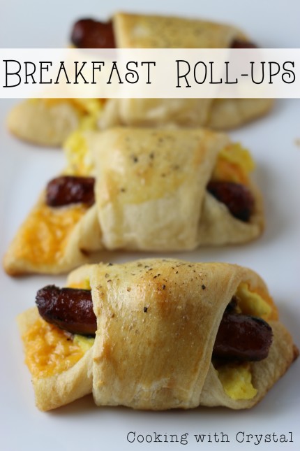 breakfast roll ups + cooking with crystal